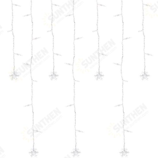 3.5M 100LED Snowflake Ice Curtain String Fairy Lights Xmas Party Wedding Decor 110V