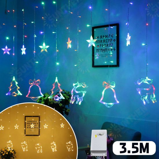 3.5M 138LED Curtain Fairy Light 8 Modes Wall String Lamp Christmas Party Home Decor EU Plug AC220V