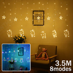 3.5M 138LED Curtain Fairy Light 8 Modes Wall String Lamp Christmas Party Home Decor EU Plug AC220V 3.5M 138LED Curtain Fairy Light 8 Modes Wall String Lamp Christmas Party Home Decor EU Plug AC220V