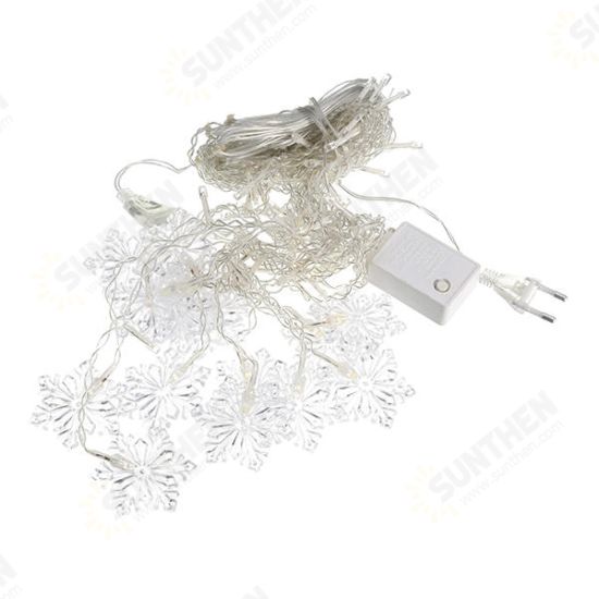 3.5M 96LEDs 8Modes Snowflake Fairy String Light for Christmas Party Patio AC220V