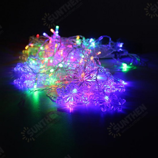 3.5M 96LEDs 8Modes Snowflake Fairy String Light for Christmas Party Patio AC220V