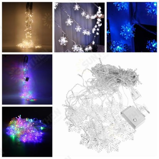 3.5M 96LEDs 8Modes Snowflake Fairy String Light for Christmas Party Patio AC220V