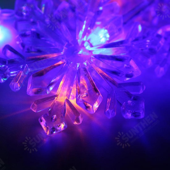 3.5M 96LEDs 8Modes Snowflake Fairy String Light for Christmas Party Patio AC220V