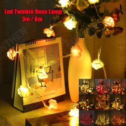 3M 6M LED Artificia Rose Flower Fairy String Light Home Party Wedding Holiday Christmas Decor Lamp AC110V/220V 3M 6M LED Artificia Rose Flower Fairy String Light Home Party Wedding Holiday Christmas Decor Lamp AC110V/220V