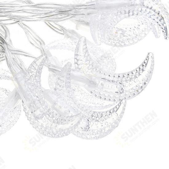 3M Battery Powered Moon Shape Warm White Colorful 20 LED String Fairy Light Holiday Decor DC3V 3M Battery Powered Moon Shape Warm White Colorful 20 LED String Fairy Light Holiday Decor DC3V