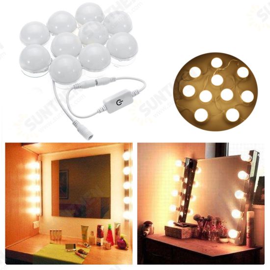 3M Dimmable Hollywood Style Yellow White LED Vanity Mirror Lights for Makeup Dressing Table DC12V 3M Dimmable Hollywood Style Yellow White LED Vanity Mirror Lights for Makeup Dressing Table DC12V