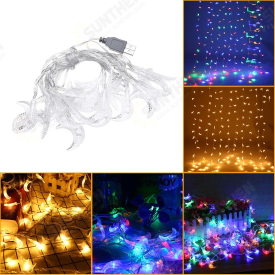 3M USB Moon Shape Warm White Colorful 20 LED String Fairy Light Wedding Holiday Decor DC5V 3M USB Moon Shape Warm White Colorful 20 LED String Fairy Light Wedding Holiday Decor DC5V