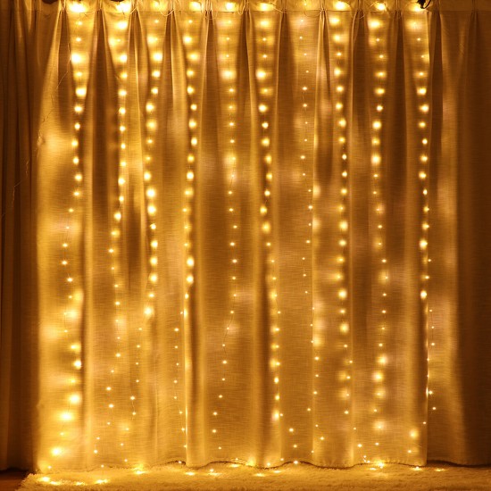 3M*1M 100LED Fairy String Curtain Window Light USB Twinkle Christmas Party Wedding Home Holiday Lamp
