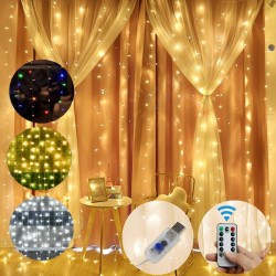 3M*1M/3M*2M USB Waterproof Sliver Wire LED String Light Curtain Tree Strip Fairy Christmas Decorations Clearance Christmas Lights 3M*1M/3M*2M USB Waterproof Sliver Wire LED String Light Curtain Tree Strip Fairy Christmas Decorations Clearance Christmas Lights