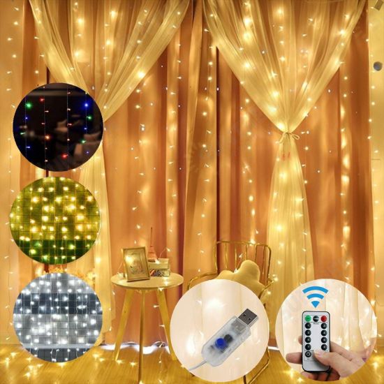 3M*1M/3M*2M USB Waterproof Sliver Wire LED String Light Curtain Tree Strip Fairy Christmas Decorations Clearance Christmas Lights 3M*1M/3M*2M USB Waterproof Sliver Wire LED String Light Curtain Tree Strip Fairy Christmas Decorations Clearance Christmas Lights