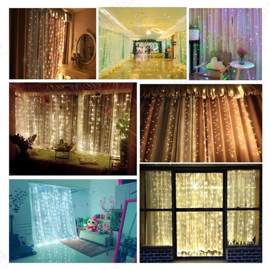 3M*1M/3M*2M USB Waterproof Sliver Wire LED String Light Curtain Tree Strip Fairy Christmas Decorations Clearance Christmas Lights