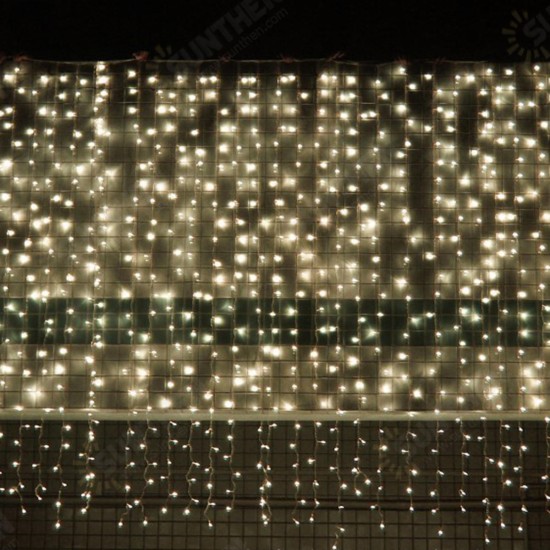 3M*3M 304 LED Window Icicle Curtain Fairy String Light Wedding Party Home Decor US Plug AC110V