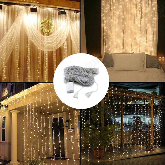 3M*3M 320 LED Waterfall Curtain String Holiday Light for Wedding Valentine's Day AC110V 3M*3M 320 LED Waterfall Curtain String Holiday Light for Wedding Valentine's Day AC110V