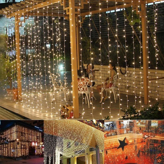 3M*3M 8 Modes Battery Operated USB Wedding Drape LED String Light Christmas Birthday Party Decor 3M*3M 8 Modes Battery Operated USB Wedding Drape LED String Light Christmas Birthday Party Decor