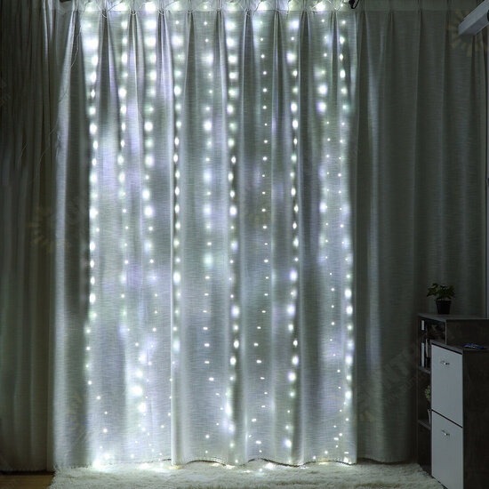 3M*3M Hanging 300LED Curtain Fairy String Light 8 Modes Outdoor Wedding Party Wall Decor Lamp DC5V 3M*3M Hanging 300LED Curtain Fairy String Light 8 Modes Outdoor Wedding Party Wall Decor Lamp DC5V