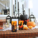 3Pcs Flameless Flickering Candles Warm Light Halloween Decor Castle Witch Bats Yellow