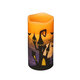 3Pcs Flameless Flickering Candles Warm Light Halloween Decor Castle Witch Bats Yellow