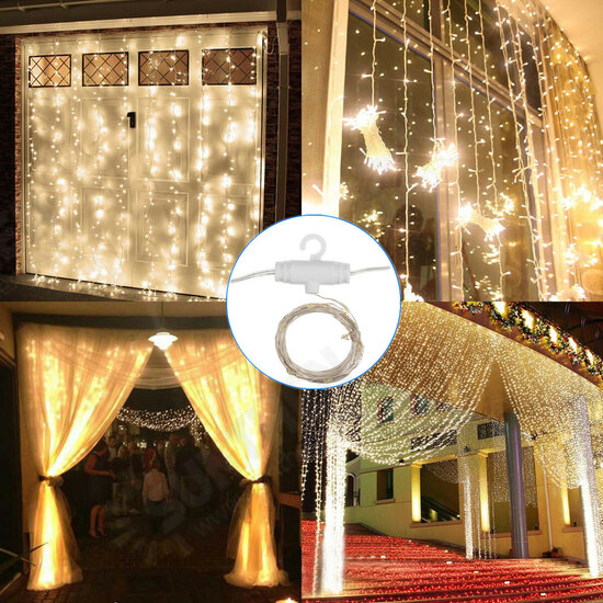 3x3M Waterproof USB 300LED Window Curtain String Light 8 Modes Outdoor Fairy Lamp Home Decor with Hook 3x3M Waterproof USB 300LED Window Curtain String Light 8 Modes Outdoor Fairy Lamp Home Decor with Hook