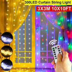 3x3M Waterproof USB 300LED Window Curtain String Light 8 Modes Outdoor Fairy Lamp Home Decor with Hook 3x3M Waterproof USB 300LED Window Curtain String Light 8 Modes Outdoor Fairy Lamp Home Decor with Hook
