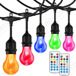48FT Remote Control RGB Light String Gateway Lighting with 15pcs Bulbs US Plug AC100-240V Waterproof IP65 48FT Remote Control RGB Light String Gateway Lighting with 15pcs Bulbs US Plug AC100-240V Waterproof IP65