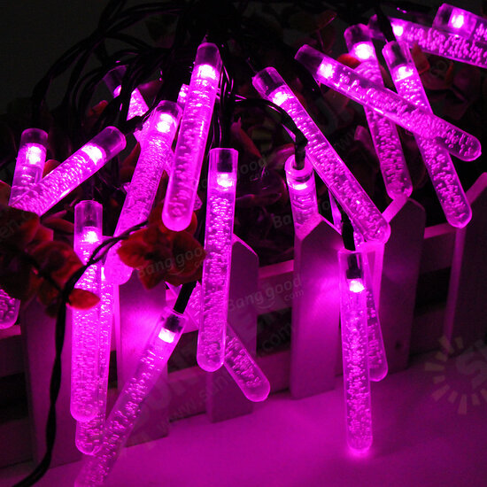 4.8M 20 LED Bubble Icicle Fairy String Light Solar Power Christmas Party Lamp 4.8M 20 LED Bubble Icicle Fairy String Light Solar Power Christmas Party Lamp