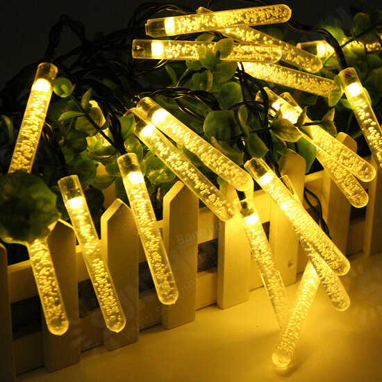4.8M 20 LED Bubble Icicle Fairy String Light Solar Power Christmas Party Lamp 4.8M 20 LED Bubble Icicle Fairy String Light Solar Power Christmas Party Lamp