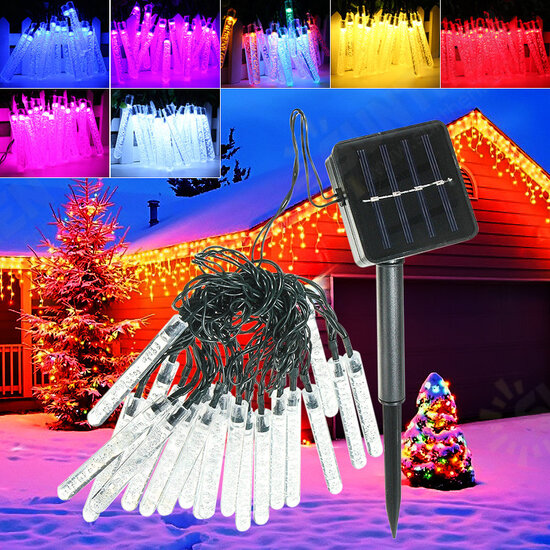 4.8M 20 LED Bubble Icicle Fairy String Light Solar Power Christmas Party Lamp 4.8M 20 LED Bubble Icicle Fairy String Light Solar Power Christmas Party Lamp