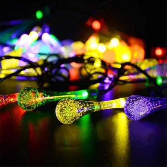 4.8M 20 LED Solar Power Raindrop String Fairy Light For Christmas Party Decor Christmas Decorations Clearance Christmas Lights