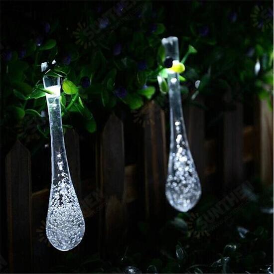 4.8M 20 LED Solar Power Raindrop String Fairy Light For Christmas Party Decor Christmas Decorations Clearance Christmas Lights