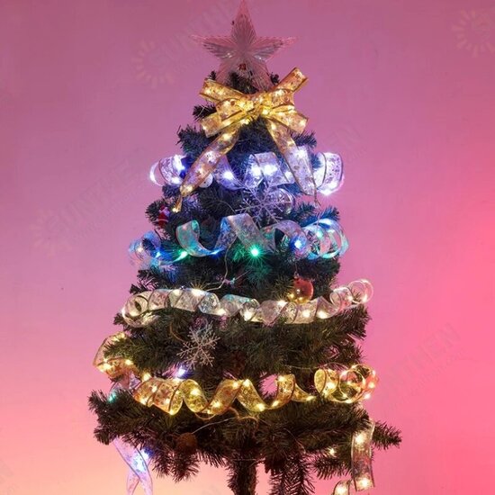 4M 40LED Fairy String Lights Gold Silver Bowknot Ribbon LED Christmas Tree Light Home Party Decorations Wedding Birthday Xmas Gifts 4M 40LED Fairy String Lights Gold Silver Bowknot Ribbon LED Christmas Tree Light Home Party Decorations Wedding Birthday Xmas Gifts