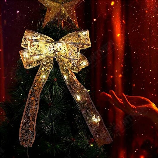 4M 40LED Fairy String Lights Gold Silver Bowknot Ribbon LED Christmas Tree Light Home Party Decorations Wedding Birthday Xmas Gifts 4M 40LED Fairy String Lights Gold Silver Bowknot Ribbon LED Christmas Tree Light Home Party Decorations Wedding Birthday Xmas Gifts