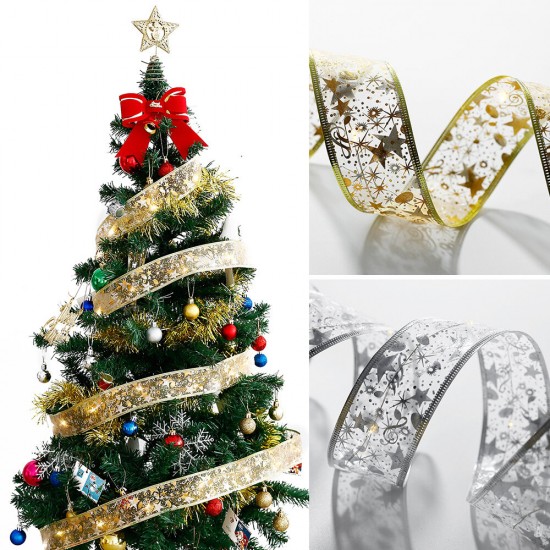 4M 40LED Fairy String Lights Gold Silver Bowknot Ribbon LED Christmas Tree Light Home Party Decorations Wedding Birthday Xmas Gifts