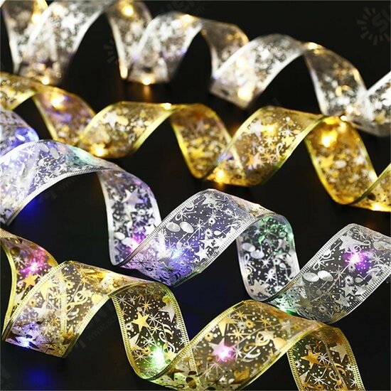 4M 40LED Fairy String Lights Gold Silver Bowknot Ribbon LED Christmas Tree Light Home Party Decorations Wedding Birthday Xmas Gifts 4M 40LED Fairy String Lights Gold Silver Bowknot Ribbon LED Christmas Tree Light Home Party Decorations Wedding Birthday Xmas Gifts