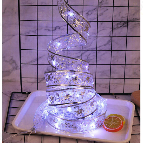 4M 40LED Fairy String Lights Gold Silver Bowknot Ribbon LED Christmas Tree Light Home Party Decorations Wedding Birthday Xmas Gifts 4M 40LED Fairy String Lights Gold Silver Bowknot Ribbon LED Christmas Tree Light Home Party Decorations Wedding Birthday Xmas Gifts