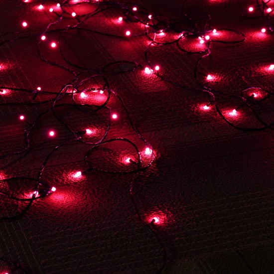 50M 220V EU Plug 8 Modes Red Pink LED Fairy String Light Holiday Lamp for Party Festival with Controller