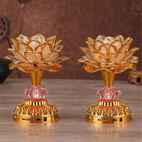 53 Buddhism Song 7 Color Changing Lotus LED Night Light Music Holiday Lamp Decoration