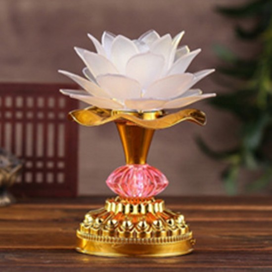53 Buddhism Song 7 Color Changing Lotus LED Night Light Music Holiday Lamp Decoration