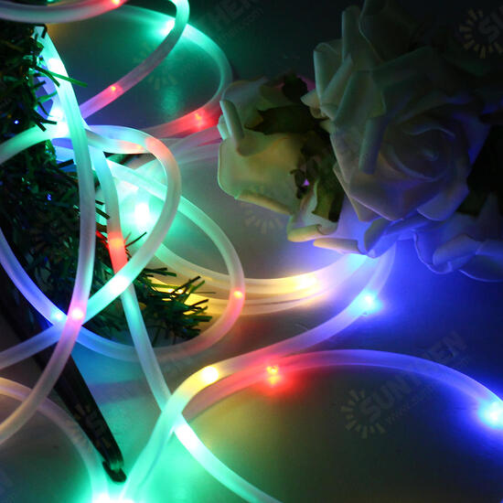 5M 50LED Battery Powered Rope Tube String Light Outdoor Christmas Garden Holiday Home Party Lamp