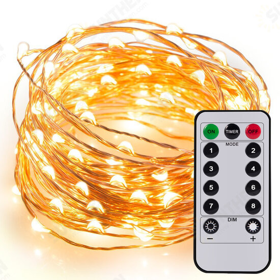 5M/10M/10M+Remote Control Lights String Copper Wire Lamp Battery Type LED Lantern Flashing Outdoor Waterproof Starry Decoration Christmas Tree Light