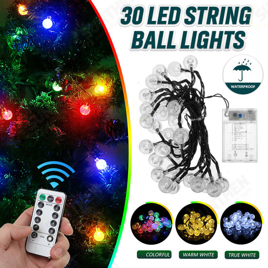6.5M 30LED Ball String Light Outdoor Christmas Garden Party Wedding Decor Waterproof+Remote Control 6.5M 30LED Ball String Light Outdoor Christmas Garden Party Wedding Decor Waterproof+Remote Control
