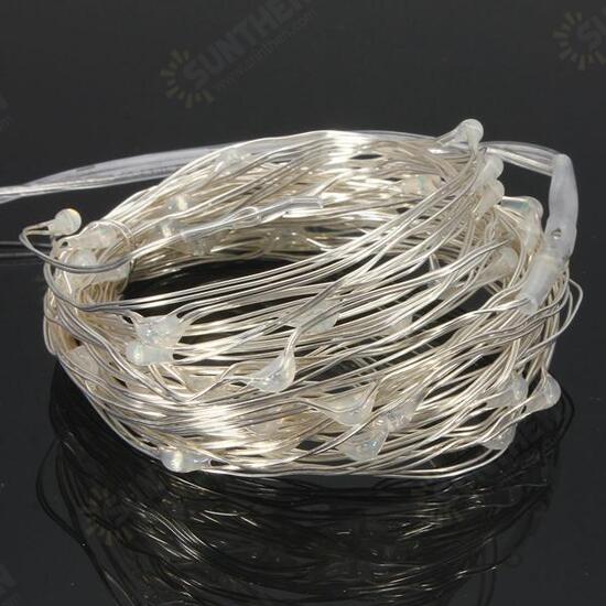 6M 60 LED Battery Operated Silver Wire Waterproof String Fairy Light + Remote Controller