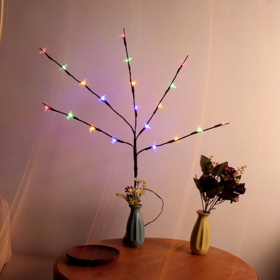 70CM Battery Powered 20LED Cherry Blossoms Branch Tree Fairy String Light Christmas Home Party Decor