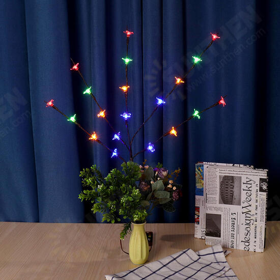 70CM Battery Powered 20LED Cherry Blossoms Branch Tree Fairy String Light Christmas Home Party Decor