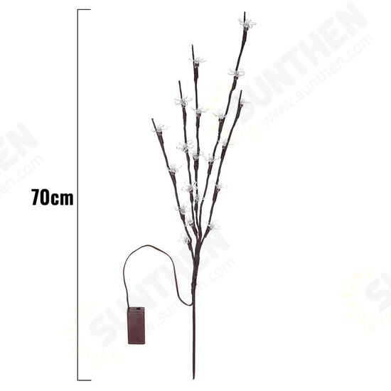 70CM Battery Powered 20LED Cherry Blossoms Branch Tree Fairy String Light Christmas Home Party Decor