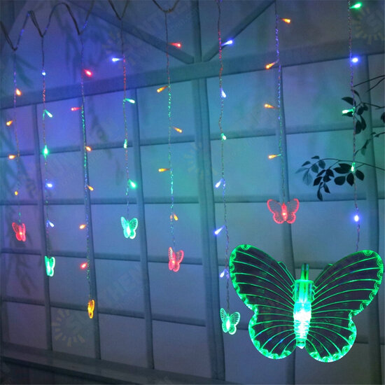 96 LED Butterfly Curtain Lights 8 Modes Fairy Lights String with Remote IP44 Waterproof USB Plug in Twinkle Light for Wedding Party Bedroom Christmas 96 LED Butterfly Curtain Lights 8 Modes Fairy Lights String with Remote IP44 Waterproof USB Plug in Twinkle Light for Wedding Party Bedroom Christmas