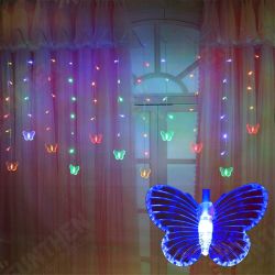 96 LED Butterfly String Curtain Lights Colorful Wedding Waterproof Lamp 8 Modes 96 LED Butterfly String Curtain Lights Colorful Wedding Waterproof Lamp 8 Modes