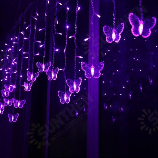 96 LED Butterfly String Curtain Lights Colorful Wedding Waterproof Lamp 8 Modes 96 LED Butterfly String Curtain Lights Colorful Wedding Waterproof Lamp 8 Modes