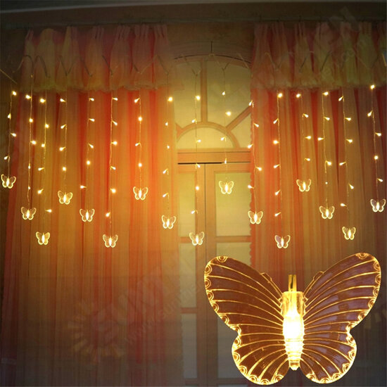 96 LED Butterfly String Curtain Lights Colorful Wedding Waterproof Lamp 8 Modes 96 LED Butterfly String Curtain Lights Colorful Wedding Waterproof Lamp 8 Modes