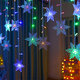 96 LED Snowflake String Curtain Window Lights Colorful Wedding Lamp 8 Modes