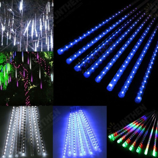 AC110-240V 50CM Waterproof IP65 180LED Meteor Shower Rain 5 Tubes String Light Holiday Party Christmas Outdoor Decor